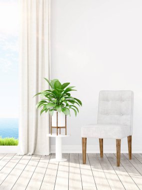 Modern parlak iç. 3D render