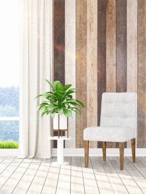 Modern parlak iç. 3D render