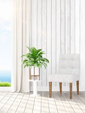 Modern parlak iç. 3D render