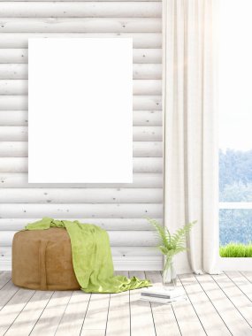 Modern iç boş çerçeve ile. 3D render