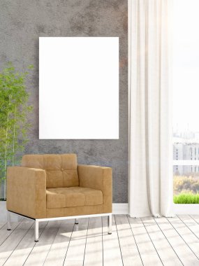 Modern iç boş çerçeve ile. 3D render