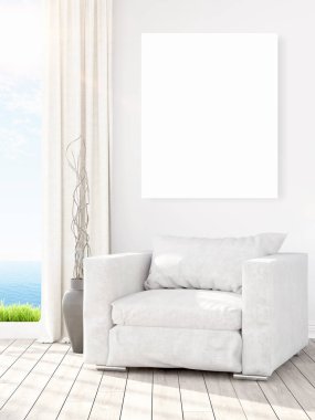 Modern iç boş çerçeve ile. 3D render