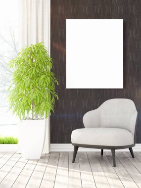 Modern iç boş çerçeve ile. 3D render