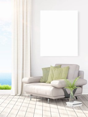 Modern iç boş çerçeve ile. 3D render