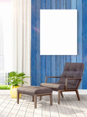 Modern iç boş çerçeve ile. 3D render