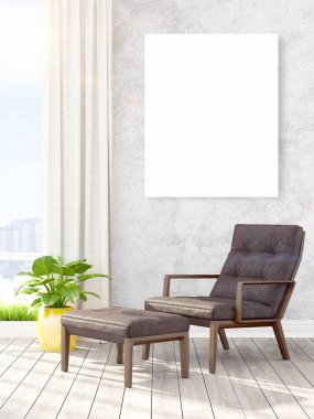 Modern iç boş çerçeve ile. 3D render