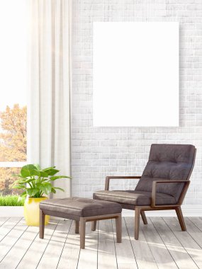 Modern iç boş çerçeve ile. 3D render
