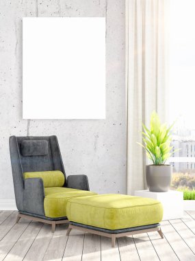 Modern iç boş çerçeve ile. 3D render