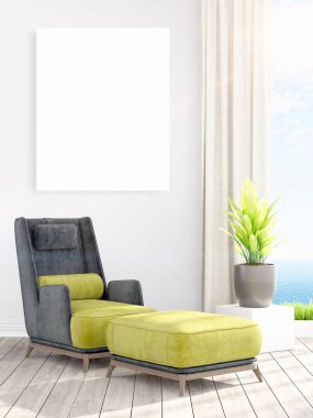 Modern iç boş çerçeve ile. 3D render