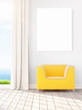Modern iç boş çerçeve ile. 3D render