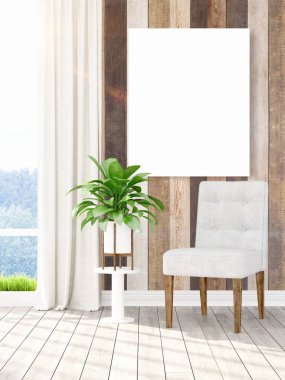 Modern iç boş çerçeve ile. 3D render