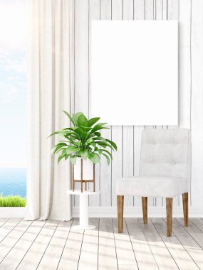 Modern iç boş çerçeve ile. 3D render