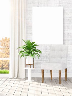 Modern iç boş çerçeve ile. 3D render