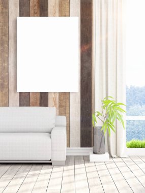 Modern iç boş çerçeve ile. 3D render