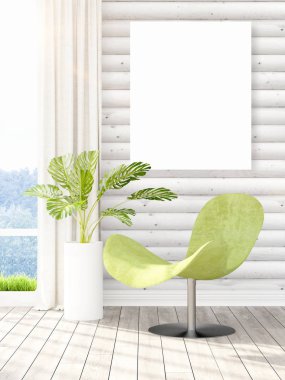 Modern iç boş çerçeve ile. 3D render