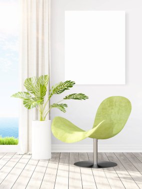 Modern iç boş çerçeve ile. 3D render