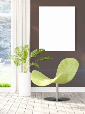 Modern iç boş çerçeve ile. 3D render