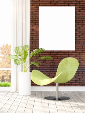 Modern iç boş çerçeve ile. 3D render