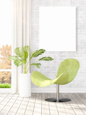 Modern iç boş çerçeve ile. 3D render