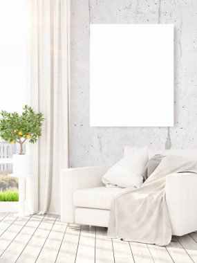 Modern iç boş çerçeve ile. 3D render