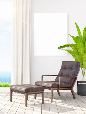 Modern iç boş çerçeve ile. 3D render