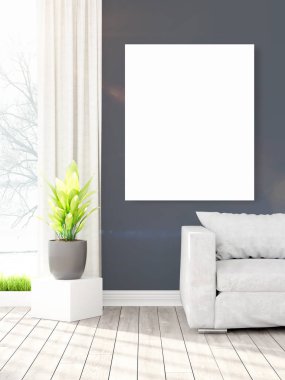 Modern iç boş çerçeve ile. 3D render
