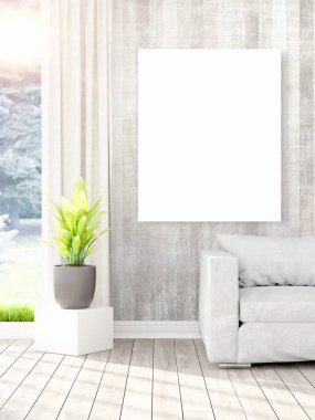 Modern iç boş çerçeve ile. 3D render