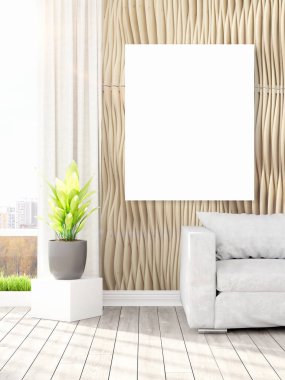 Modern iç boş çerçeve ile. 3D render