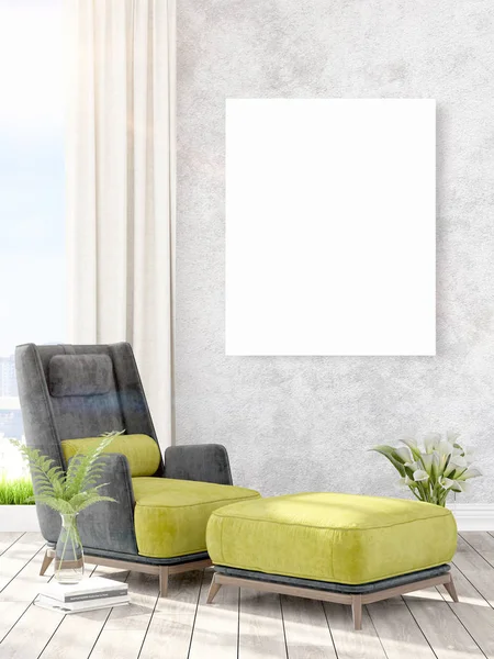 Modern iç boş çerçeve ile. 3D render