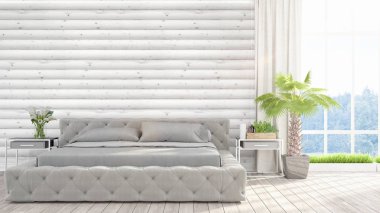 Modern parlak iç. 3D render