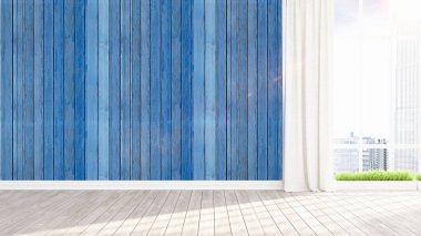 Modern parlak iç. 3D render