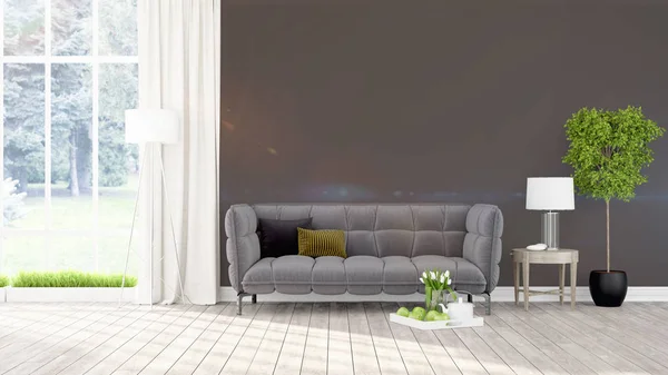 Moderne lichte interieur. 3D-rendering — Stockfoto