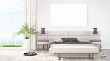 Modern iç boş çerçeve ile. 3D render