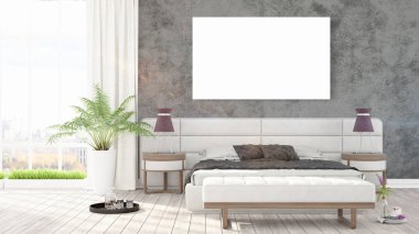 Modern iç boş çerçeve ile. 3D render