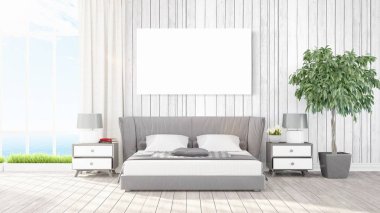 Modern iç boş çerçeve ile. 3D render
