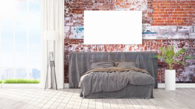 Modern iç boş çerçeve ile. 3D render