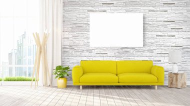 Modern iç boş çerçeve ile. 3D render