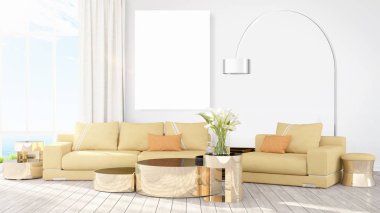 Modern iç boş çerçeve ile. 3D render