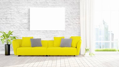 Modern iç boş çerçeve ile. 3D render