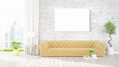 Modern iç boş çerçeve ile. 3D render