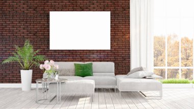 Modern iç boş çerçeve ile. 3D render