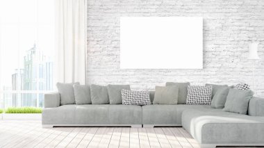 Modern iç boş çerçeve ile. 3D render