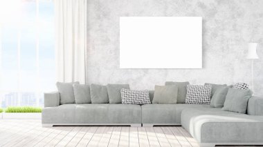 Modern iç boş çerçeve ile. 3D render