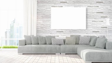 Modern iç boş çerçeve ile. 3D render