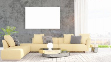 Modern iç boş çerçeve ile. 3D render