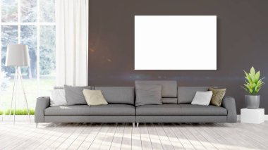 Modern iç boş çerçeve ile. 3D render