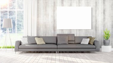 Modern iç boş çerçeve ile. 3D render