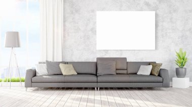 Modern iç boş çerçeve ile. 3D render