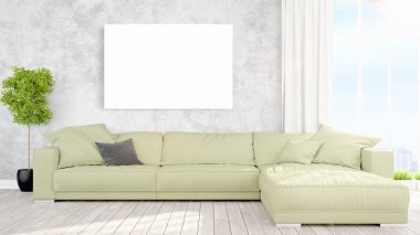 Modern iç boş çerçeve ile. 3D render