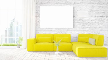 Modern iç boş çerçeve ile. 3D render